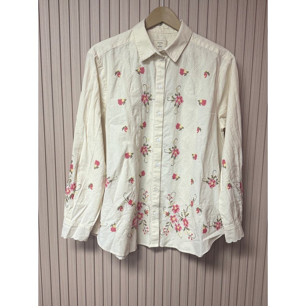 Sezane x Andion Embroidered Button-Up Shirt
 Size 42 EU / 10 US
